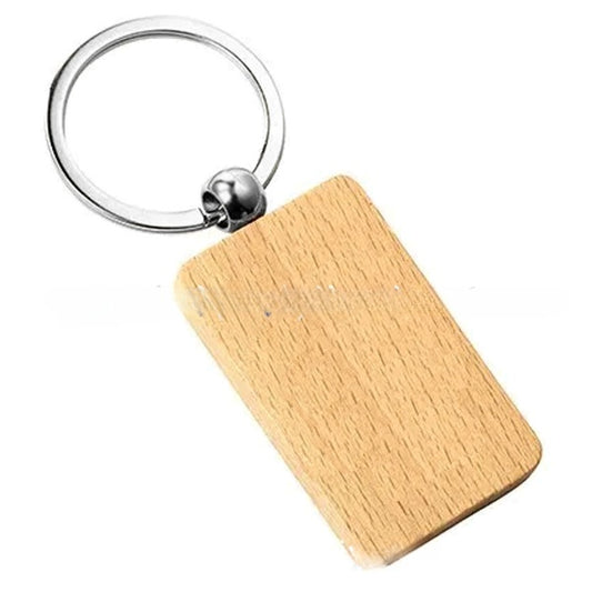Rounded Rectangle Wooden Keychain - with Custom Logo Printing
