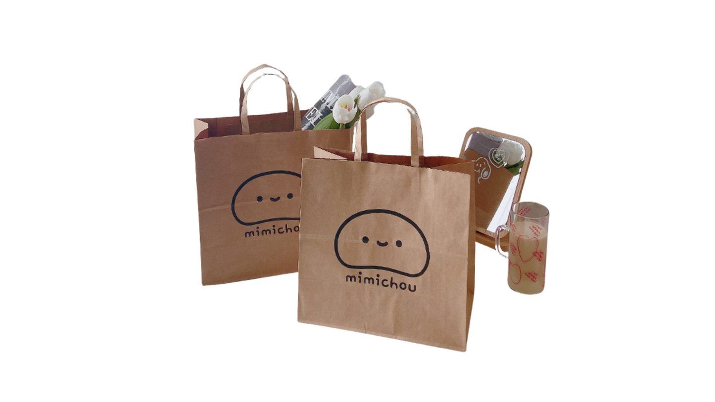 INS-Style Steamed Bun Cartoon Kraft Paper Bags