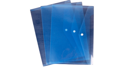 Transparent Button File Bag with Label Sticker