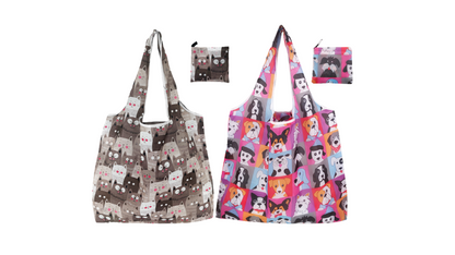 Large Floral Polyester Foldable Shopping Bags