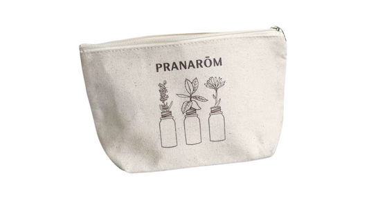 Custom White Canvas Zipper Pouch