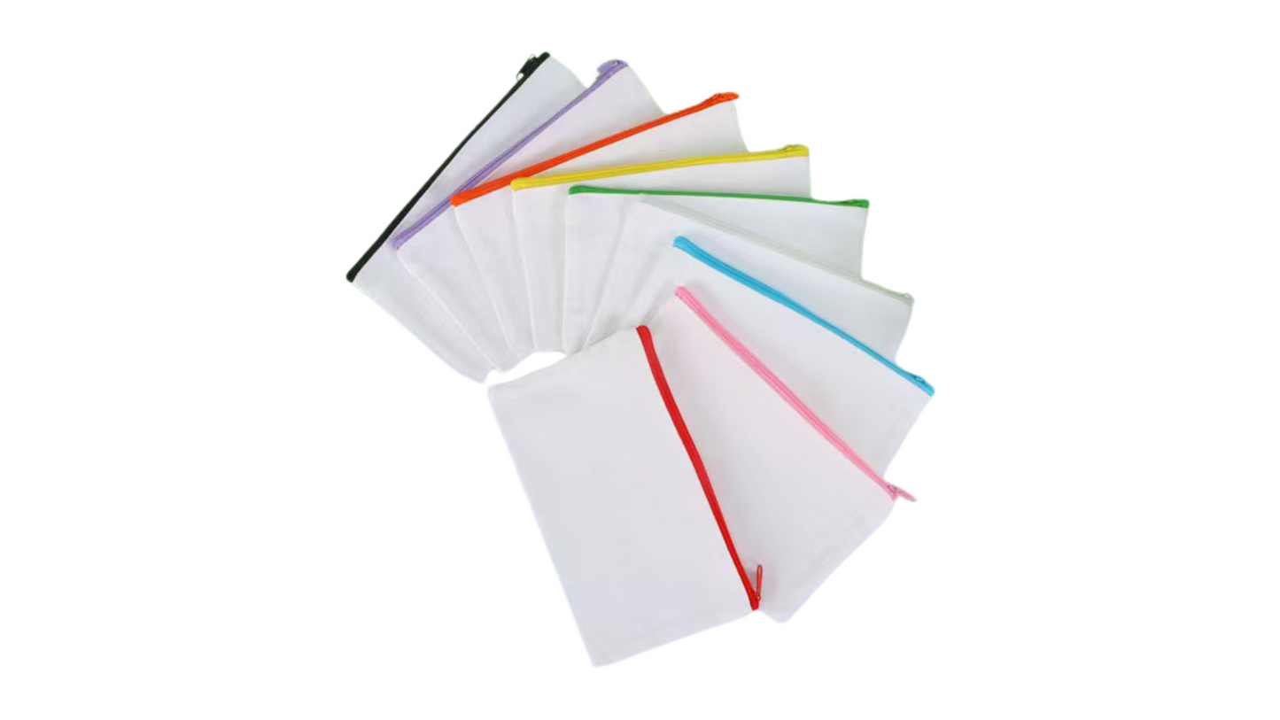 White canvas pencil case