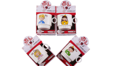Cartoon Couple Ceramic Mug Set