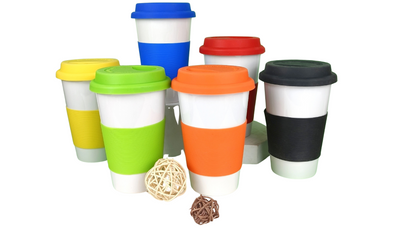 Heat-Resistant Ceramic Cup with Silicone Grip