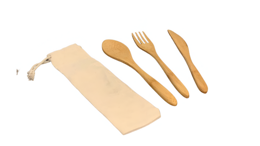 Bamboo Cutlery Set with Logo Engraving
