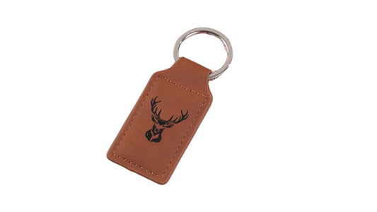 Leather Antler-Shaped Keychain