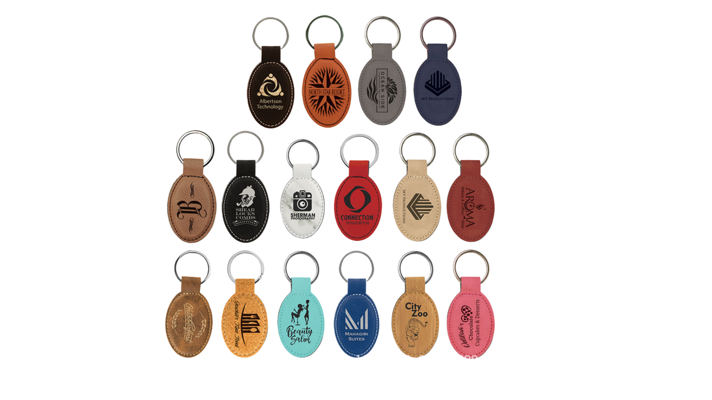 Leather Bag Tag and Car Keychain