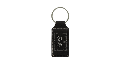 Leather Bag Tag and Car Keychain
