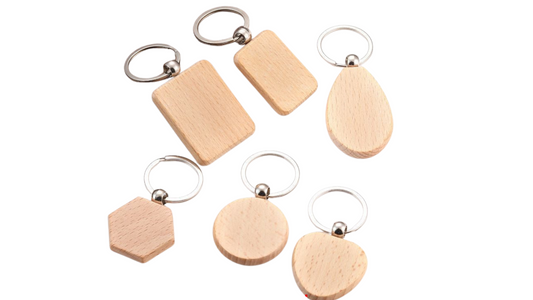 Wooden Keychain with Laser Engraving