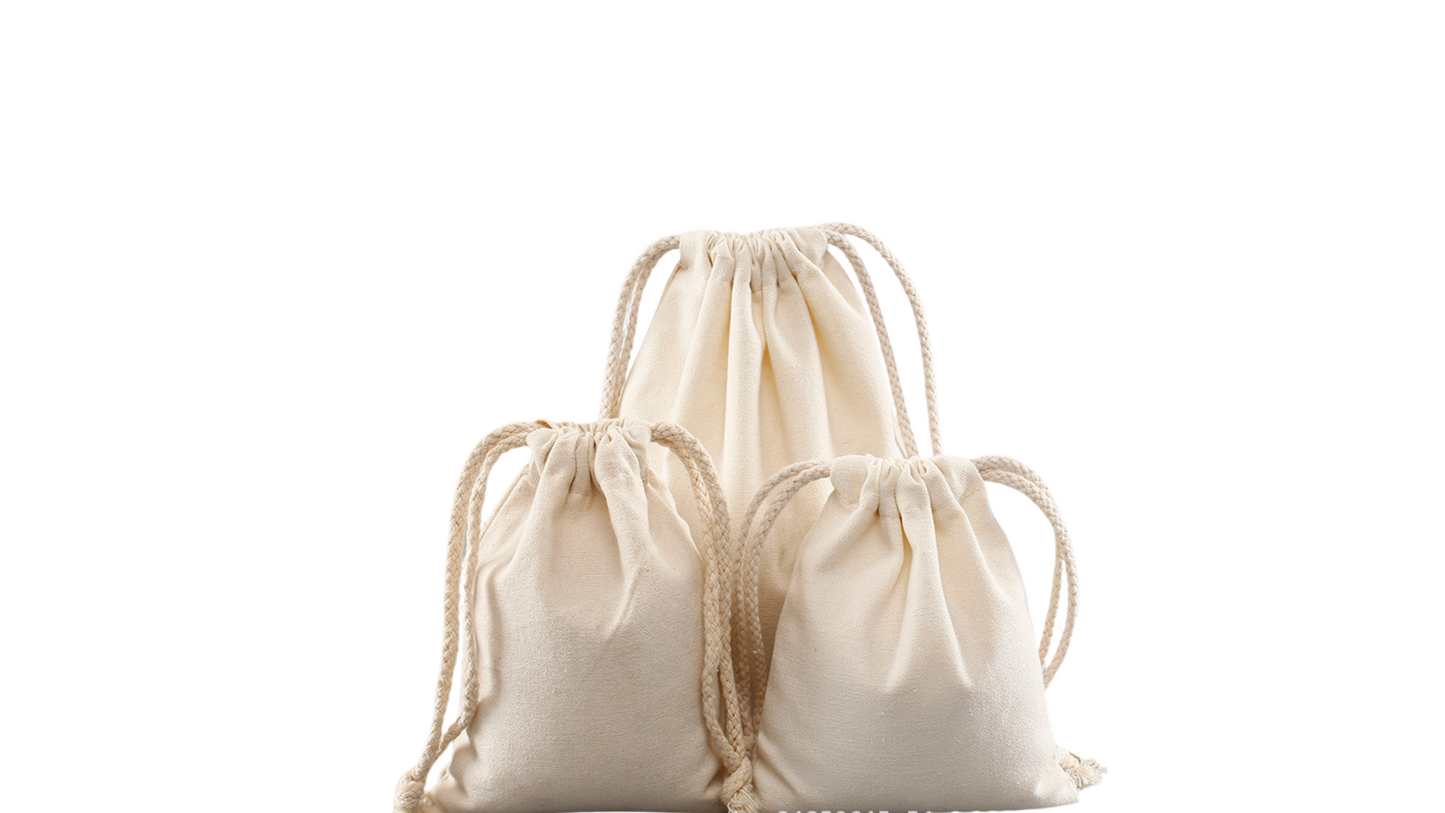 Blank Canvas Cotton Drawstring Bags