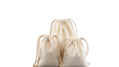 Blank Canvas Cotton Drawstring Bags
