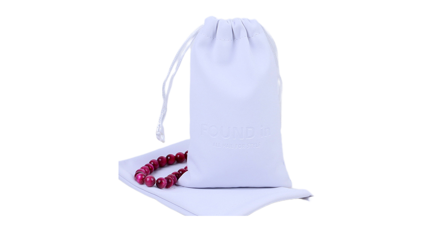 PU Leather Beauty Storage Drawstring Bag