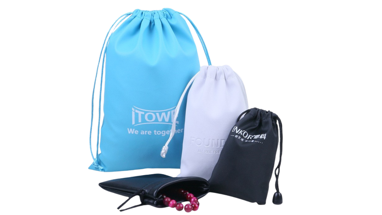 PU Leather Beauty Storage Drawstring Bag
