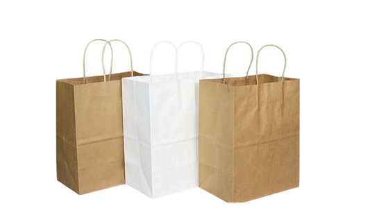 White Kraft Takeaway Paper Bags for Drinks