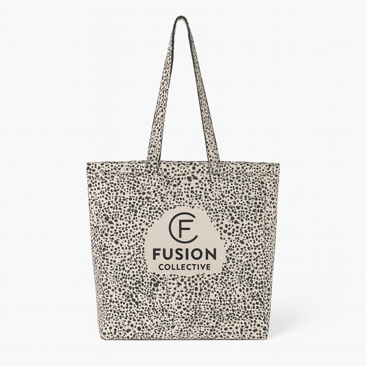 Promotional Canvas Tote Bag with Modern Speckled Print – Customizable for Branding