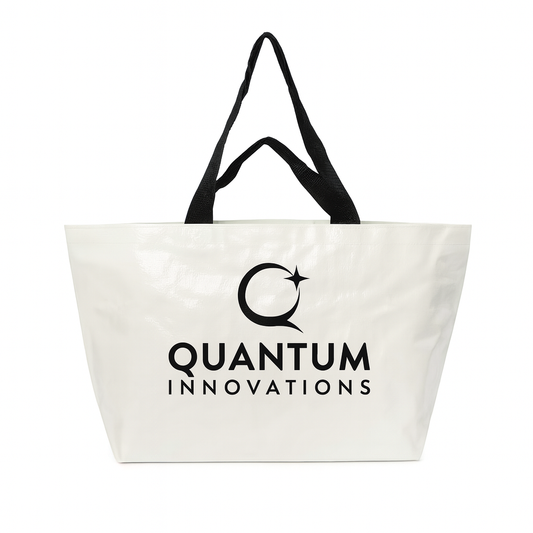 Premium White Promotional Tote Bag with Black Handles – Custom Logo Print