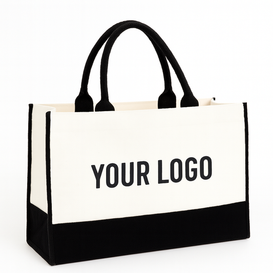 Premium Two-Tone Branded Canvas Tote Bag