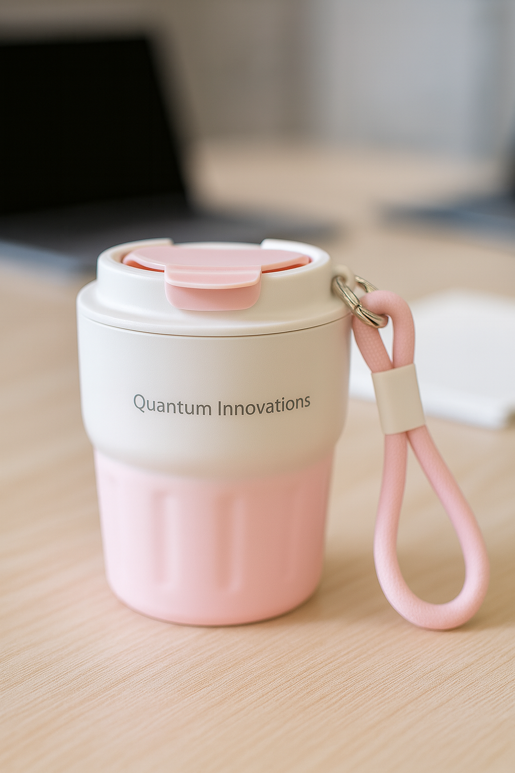 Premium Pink Promotional Travel Mug with Logo