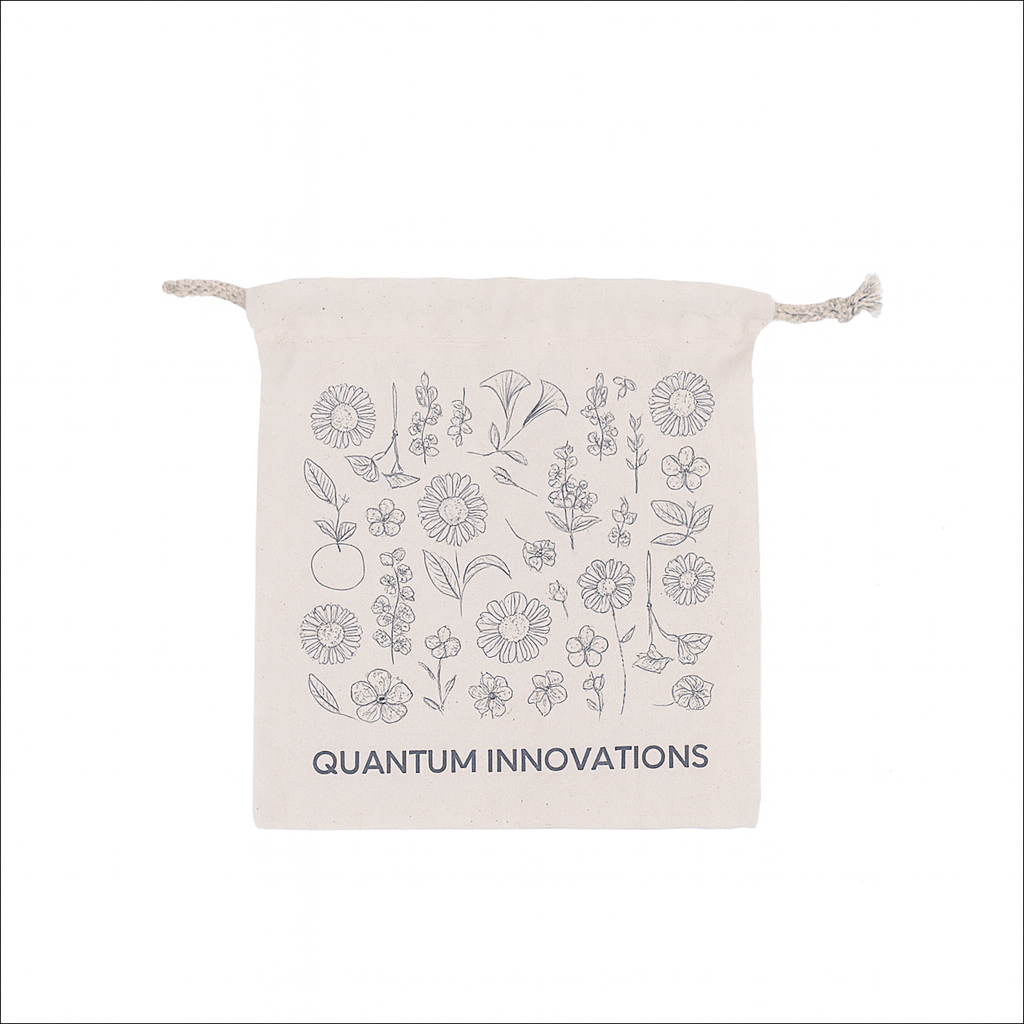 Eco-Friendly Custom Drawstring Bag – Natural Cotton with Floral Design