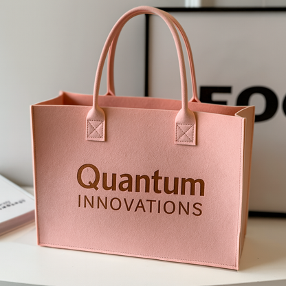 Custom Pink Felt Promotional Tote Bag – Elegant Lightweight Corporate Gift Bag