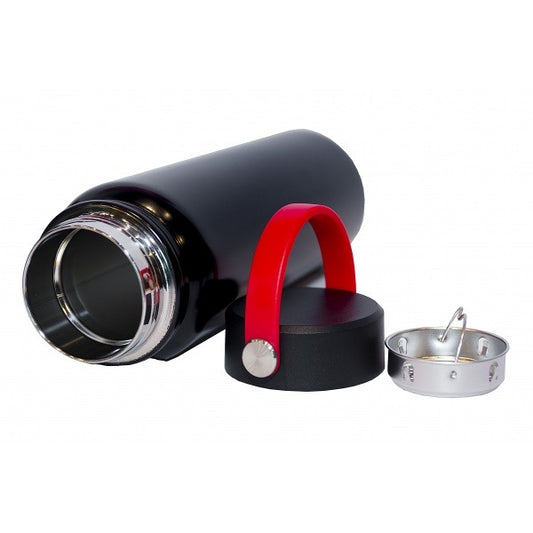 Stainless steel vacuum flasks in black, beige, and grey matt finish – 800ml insulated bottles
