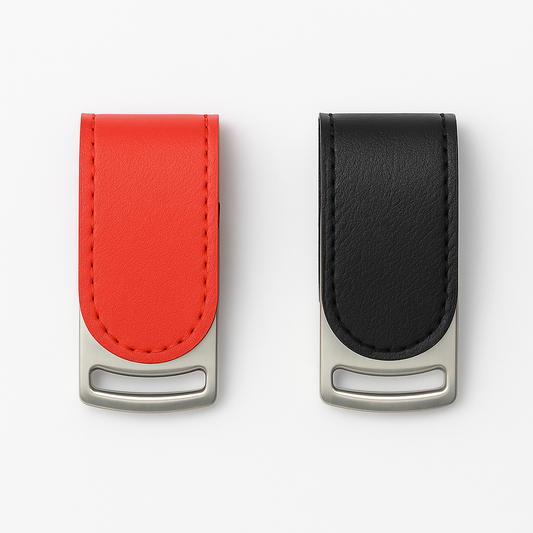 Modern Leather Branded USB Sticks – Custom Logo Flash Drives for Corporate Gifting
