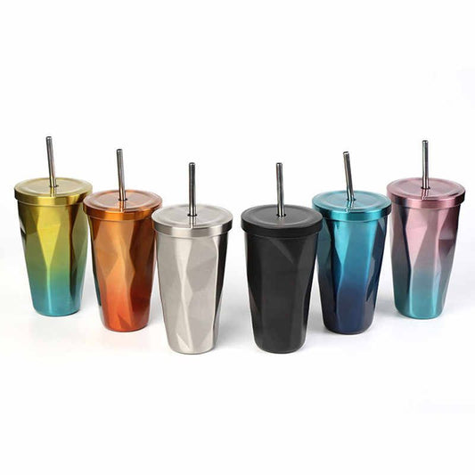 Stainless Steel Cup With Straw